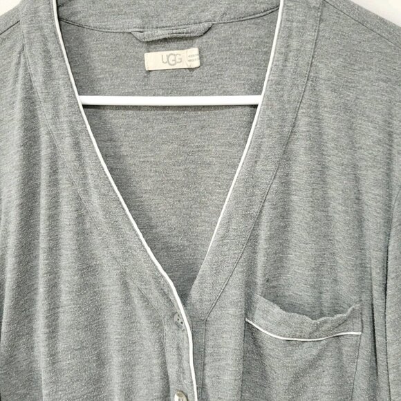 UGG Hanning Sleep Dress Large Women's Gray Jersey Knit Long Sleeve Loungewear - Picture 3 of 4